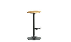 Flink Wood, sgabello mono gamba con sedile in legno