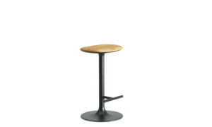 Flink Wood, sgabello mono gamba con sedile in legno