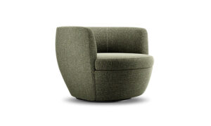 Parker, poltrona moderna a base centrale per l'arredo indoor
