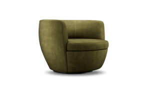 Parker, poltrona moderna a base centrale per l'arredo indoor