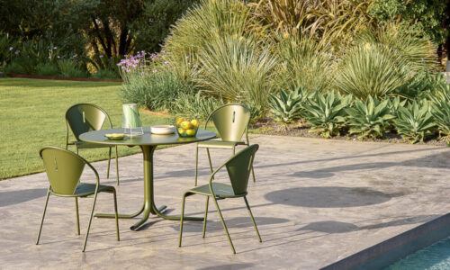 Code, sedia per l'arredo giardino in acciaio