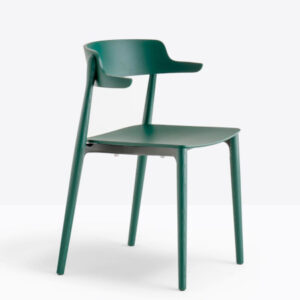 Nemea 2825, sedia in legno con braccioli per l'arredo indoor