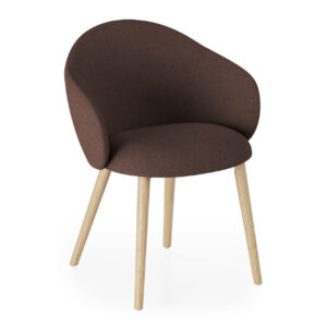 Volta armchair wooden legs, poltroncina imbottita per l'arredo indoor