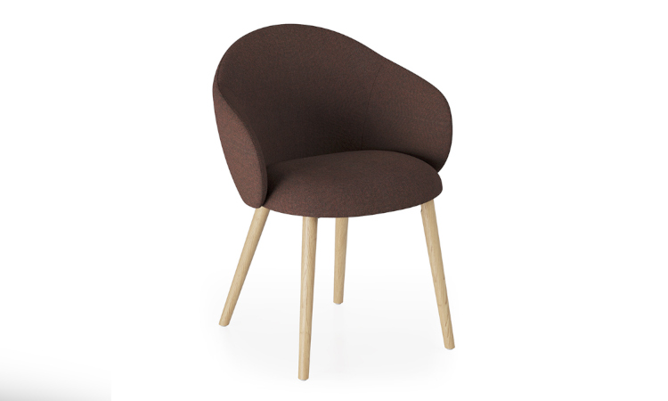 Volta armchair wooden legs, poltroncina imbottita per l'arredo indoor
