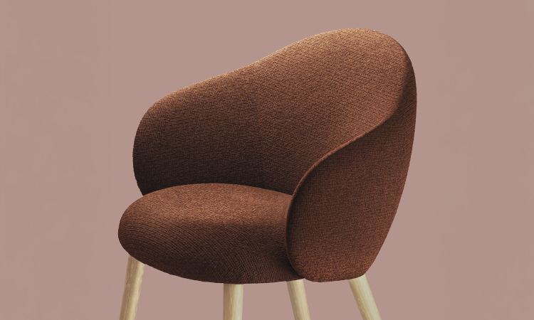 Volta armchair wooden legs, poltroncina imbottita per l'arredo indoor